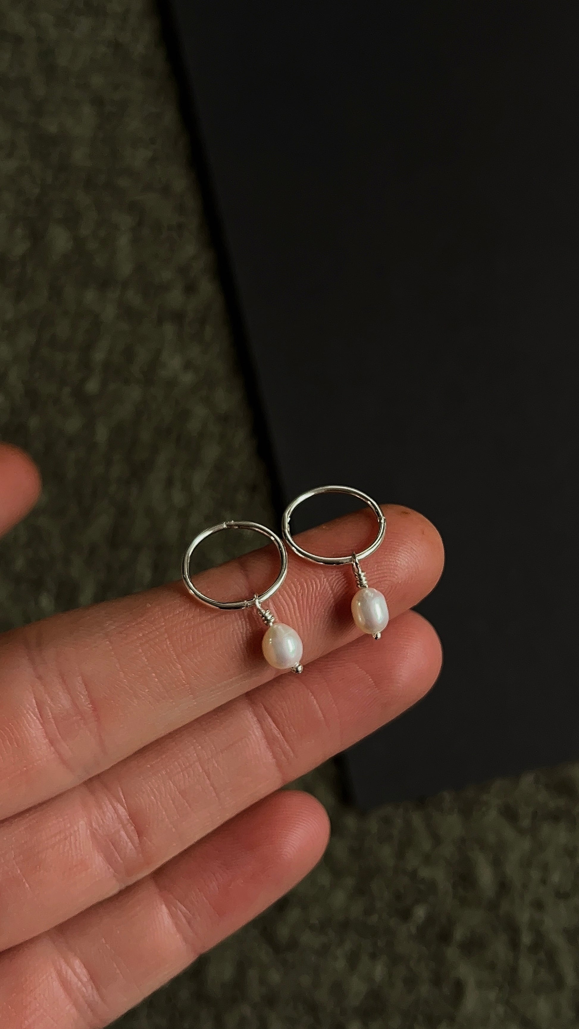 freshwater pearl hoops