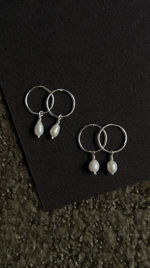 freshwater pearl hoops