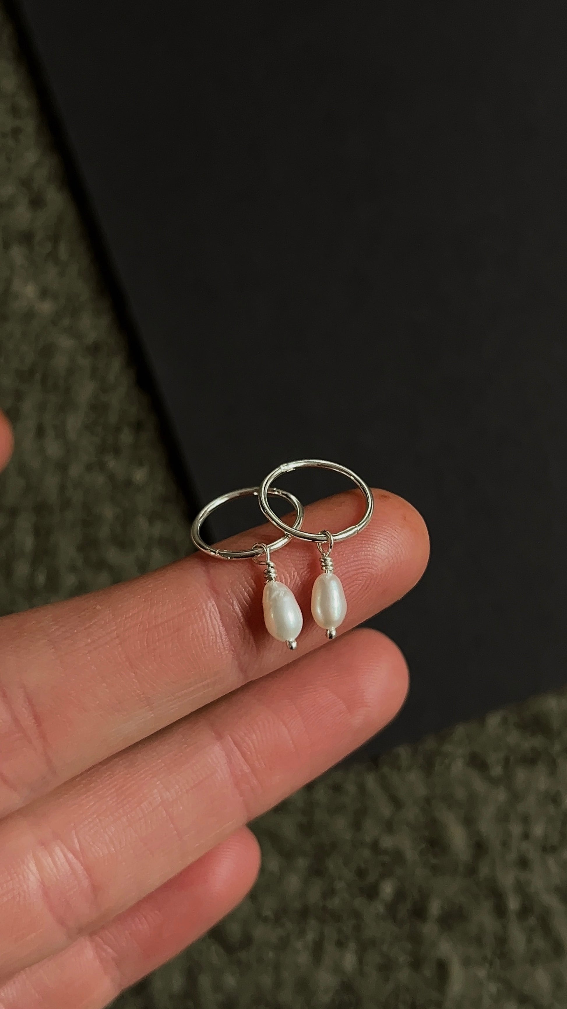 freshwater pearl hoops