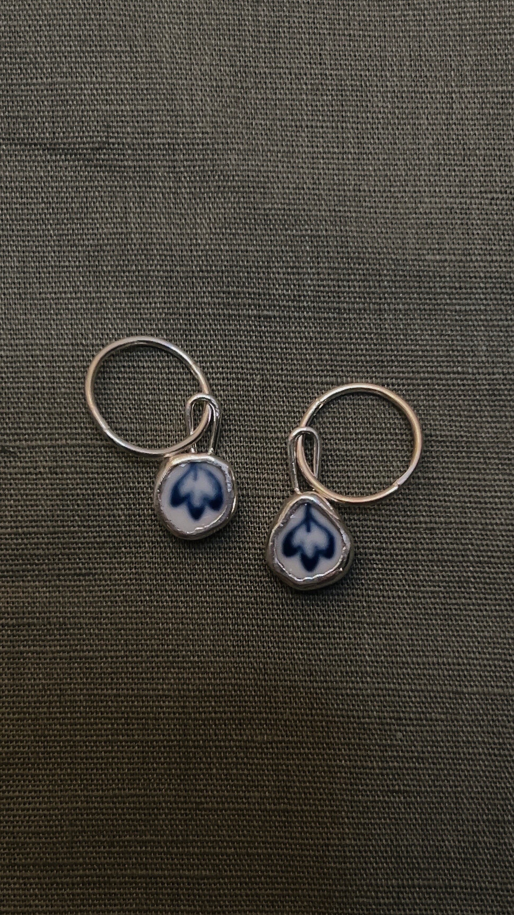 ceramic leaf hoops