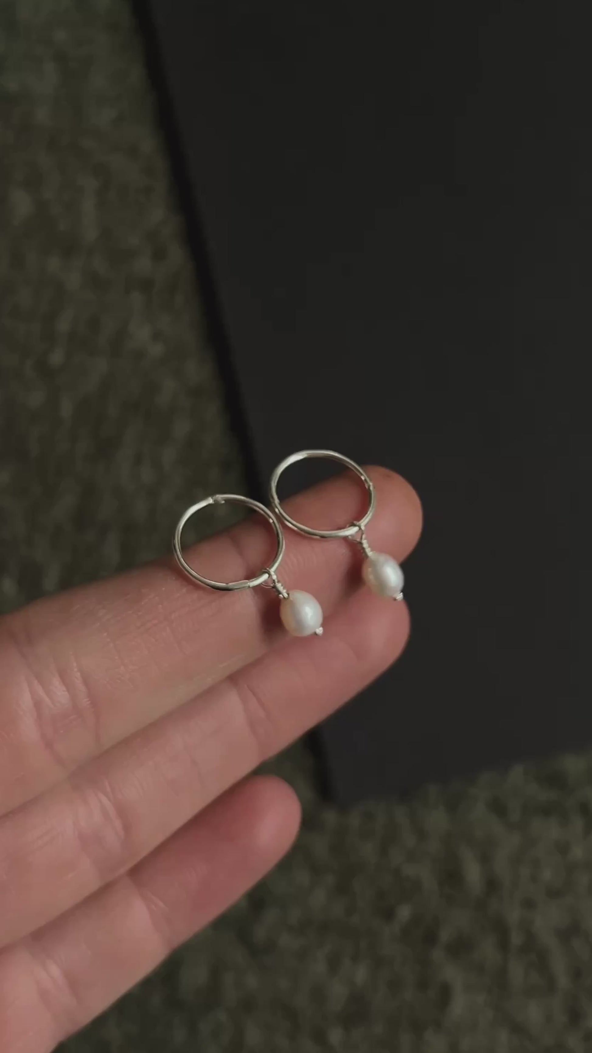 freshwater pearl hoops