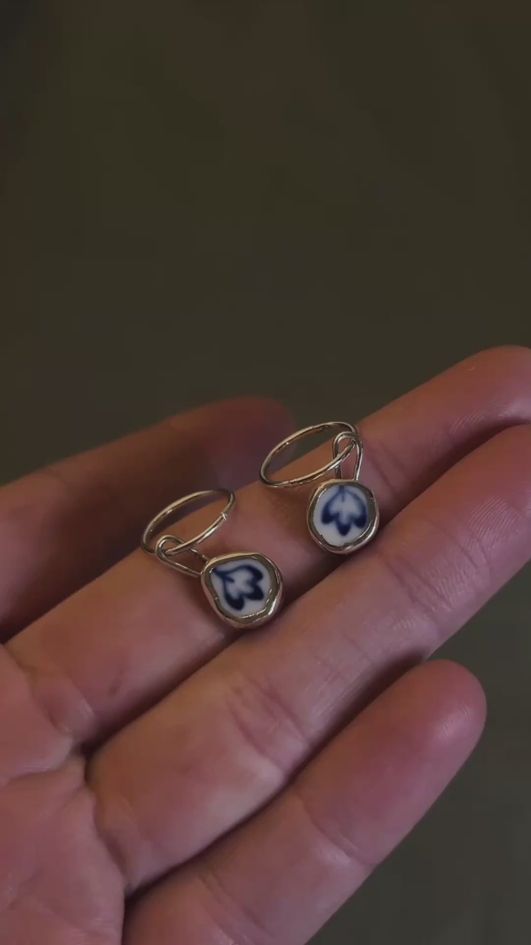 ceramic leaf hoops