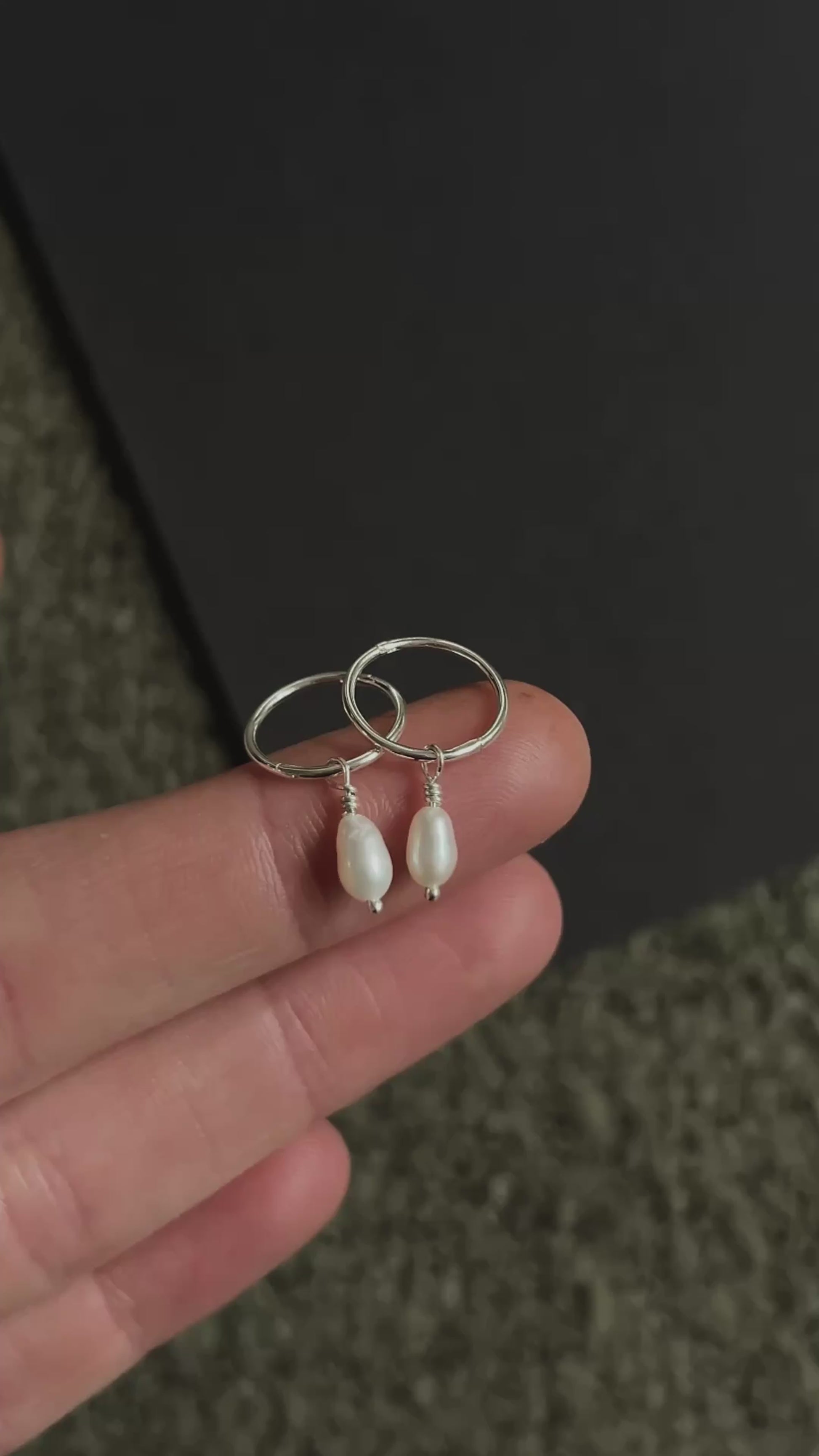 freshwater pearl hoops