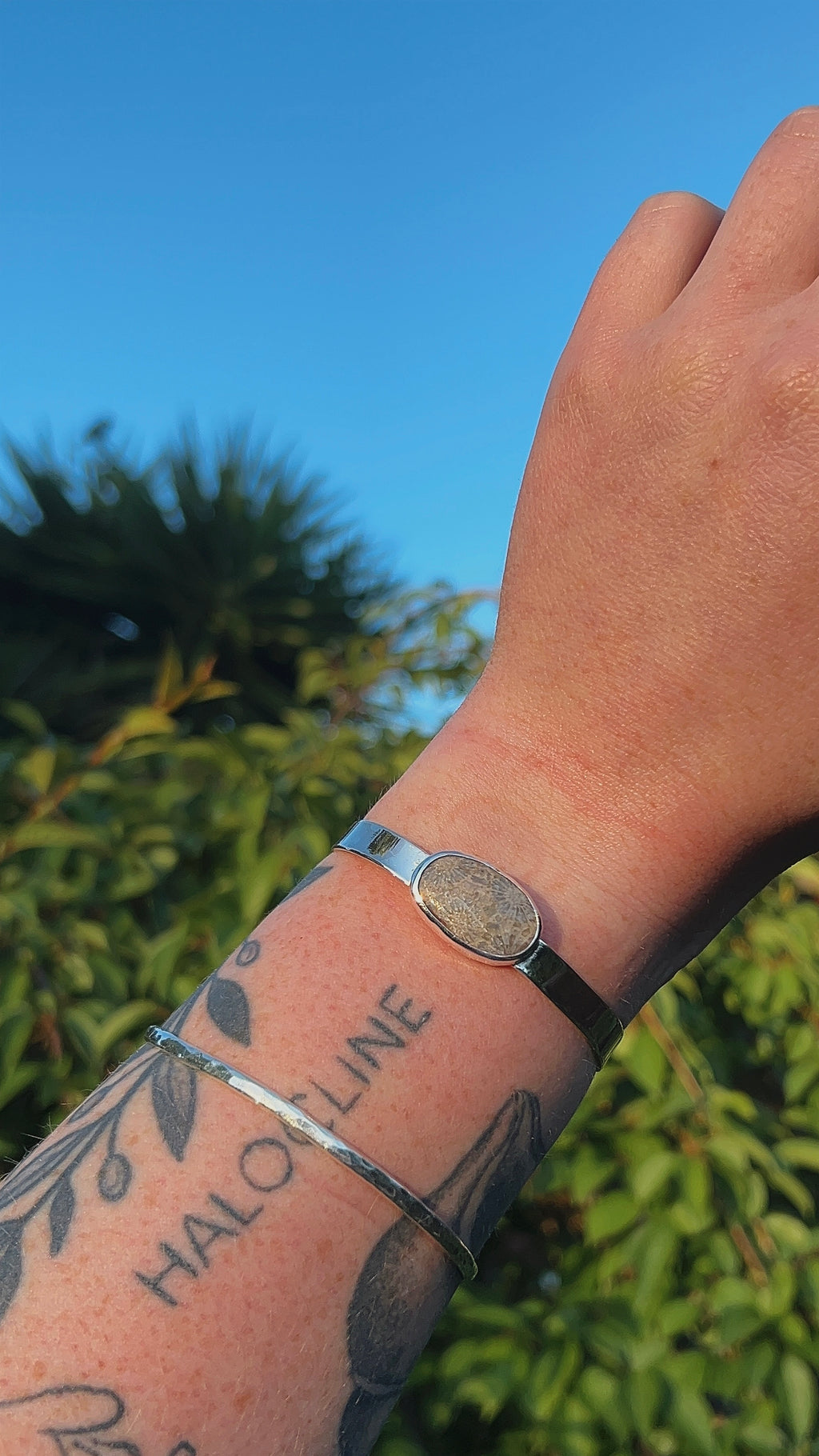 fossil coral thick cuff bracelet