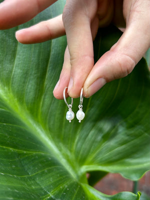 cassidy sleeper hoops ~ freshwater pearl