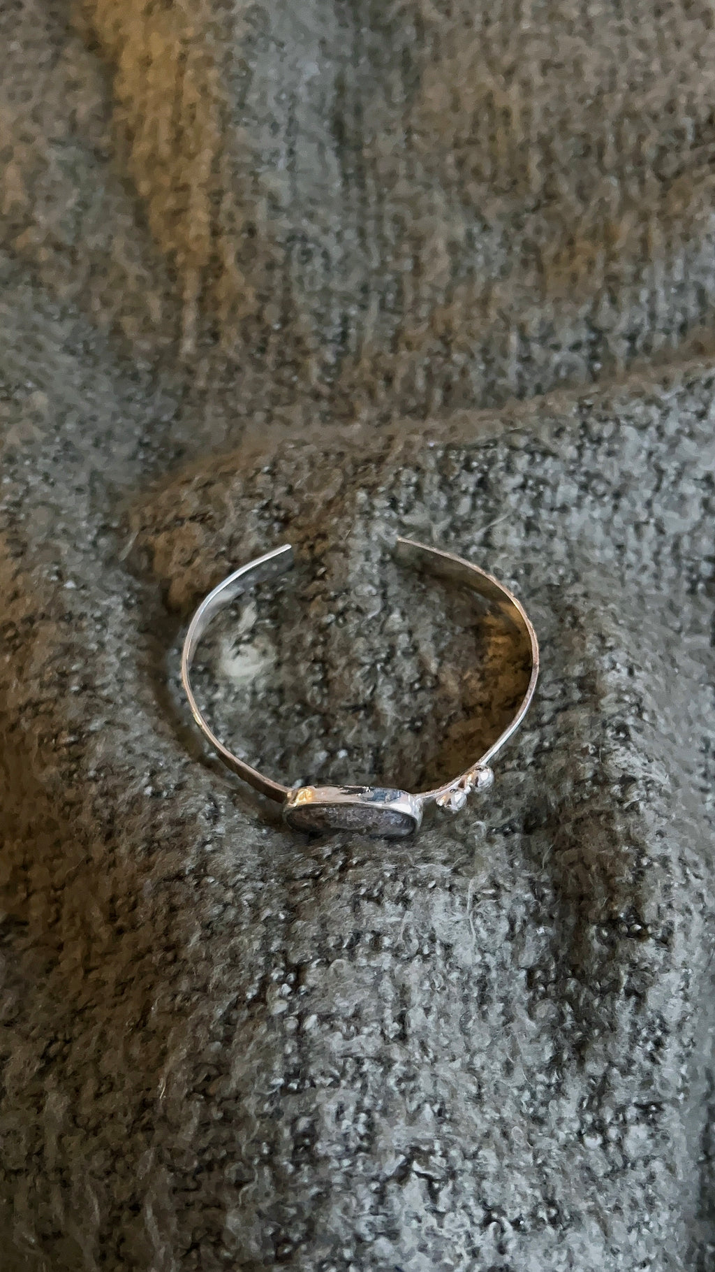 fossil coral thick cuff bracelet with accent details