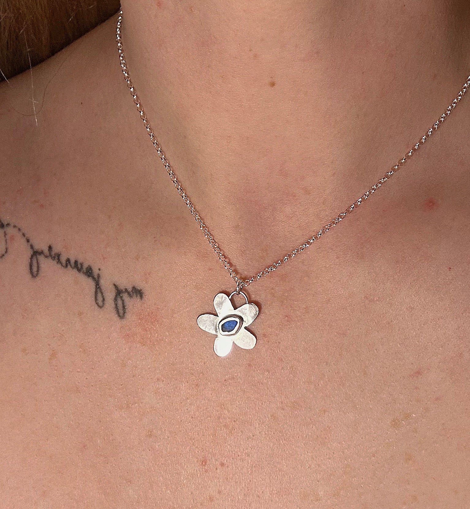 seaglass flower pendant necklace