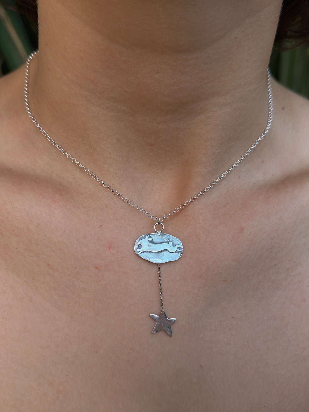 leaping star rabbit necklace