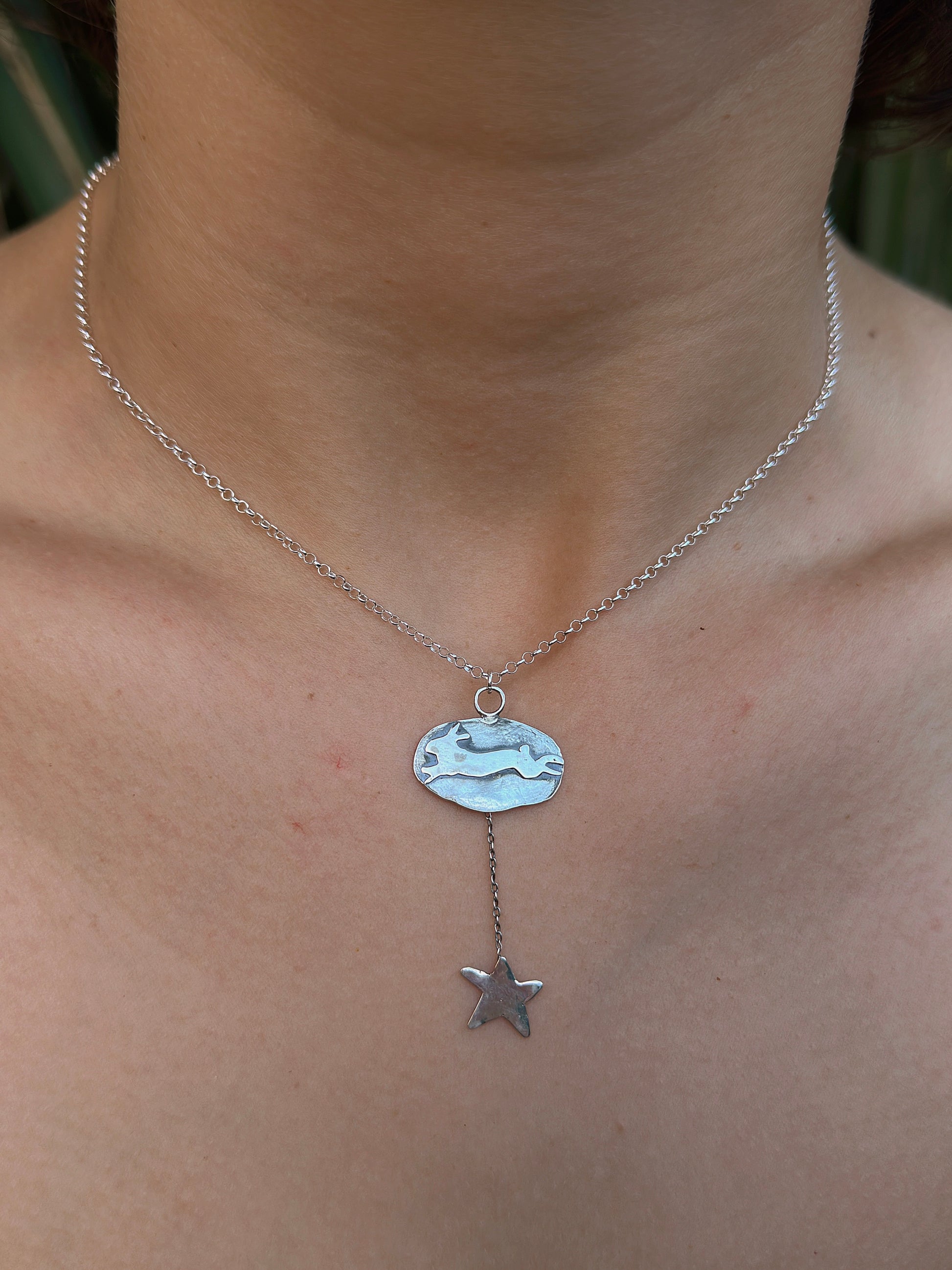 leaping star rabbit necklace
