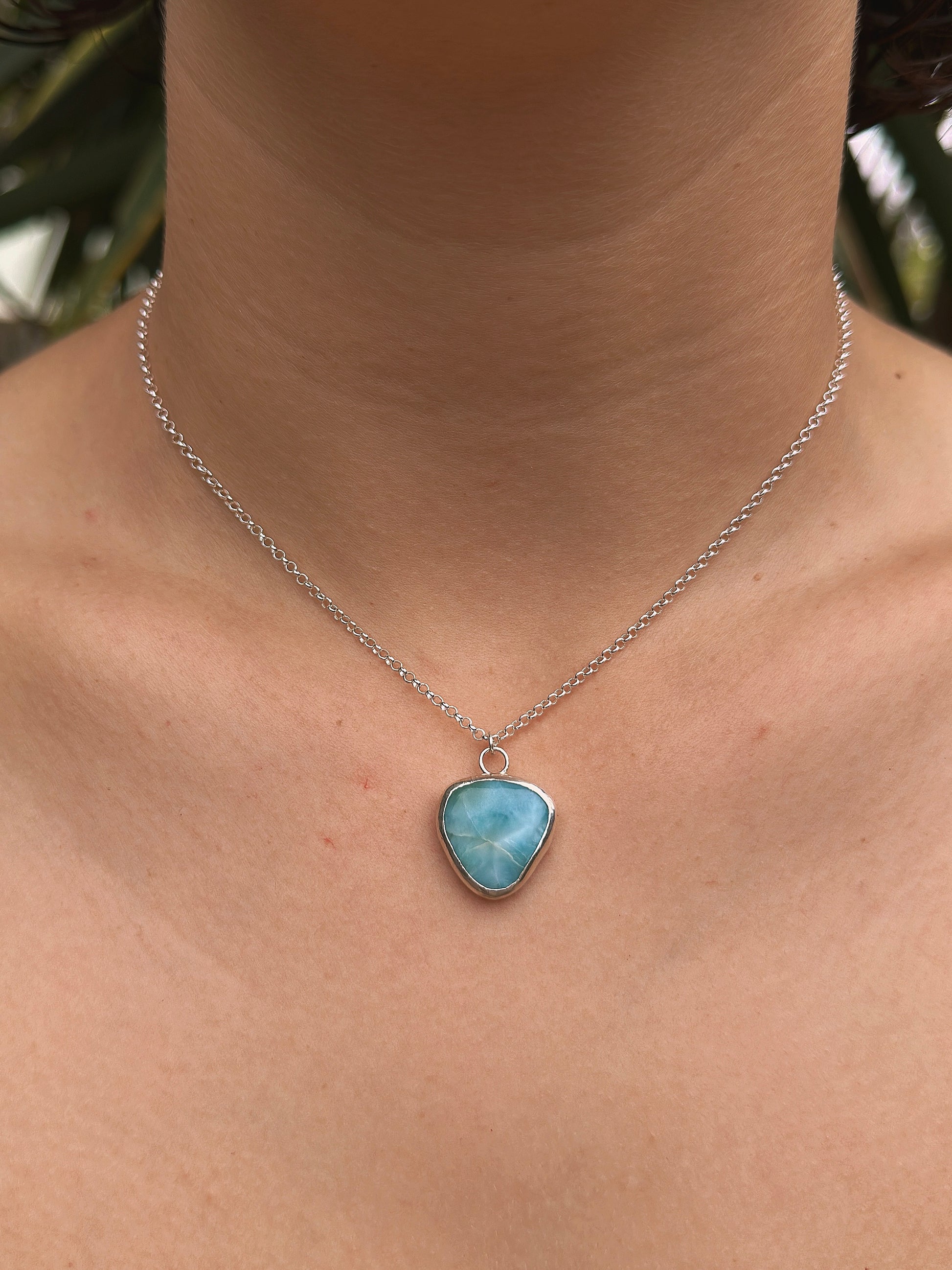 natural larimar necklace