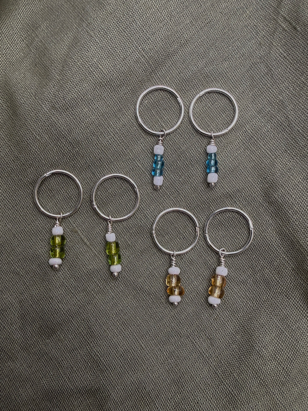 amber glass bead sleeper hoops