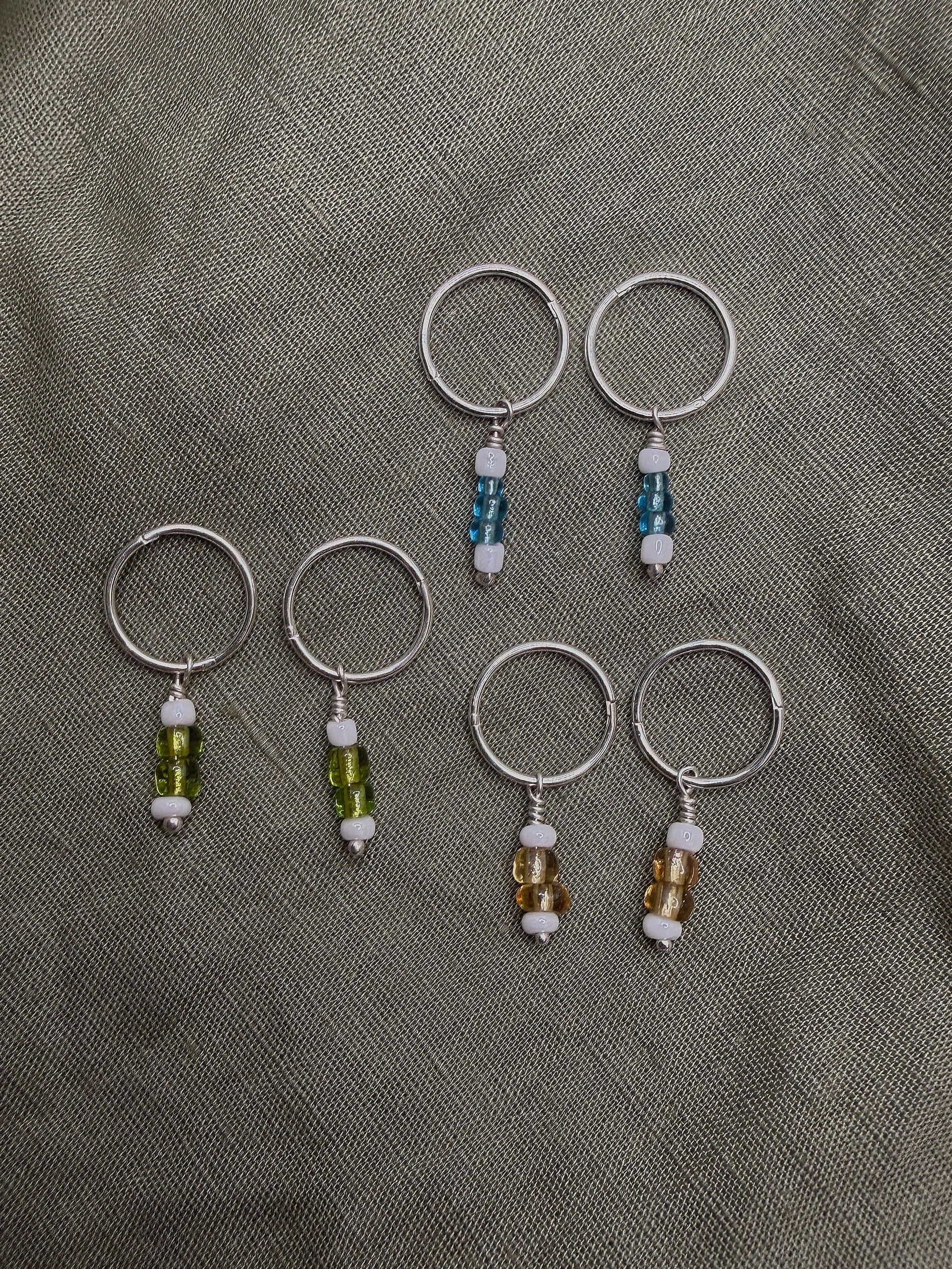 amber glass bead sleeper hoops