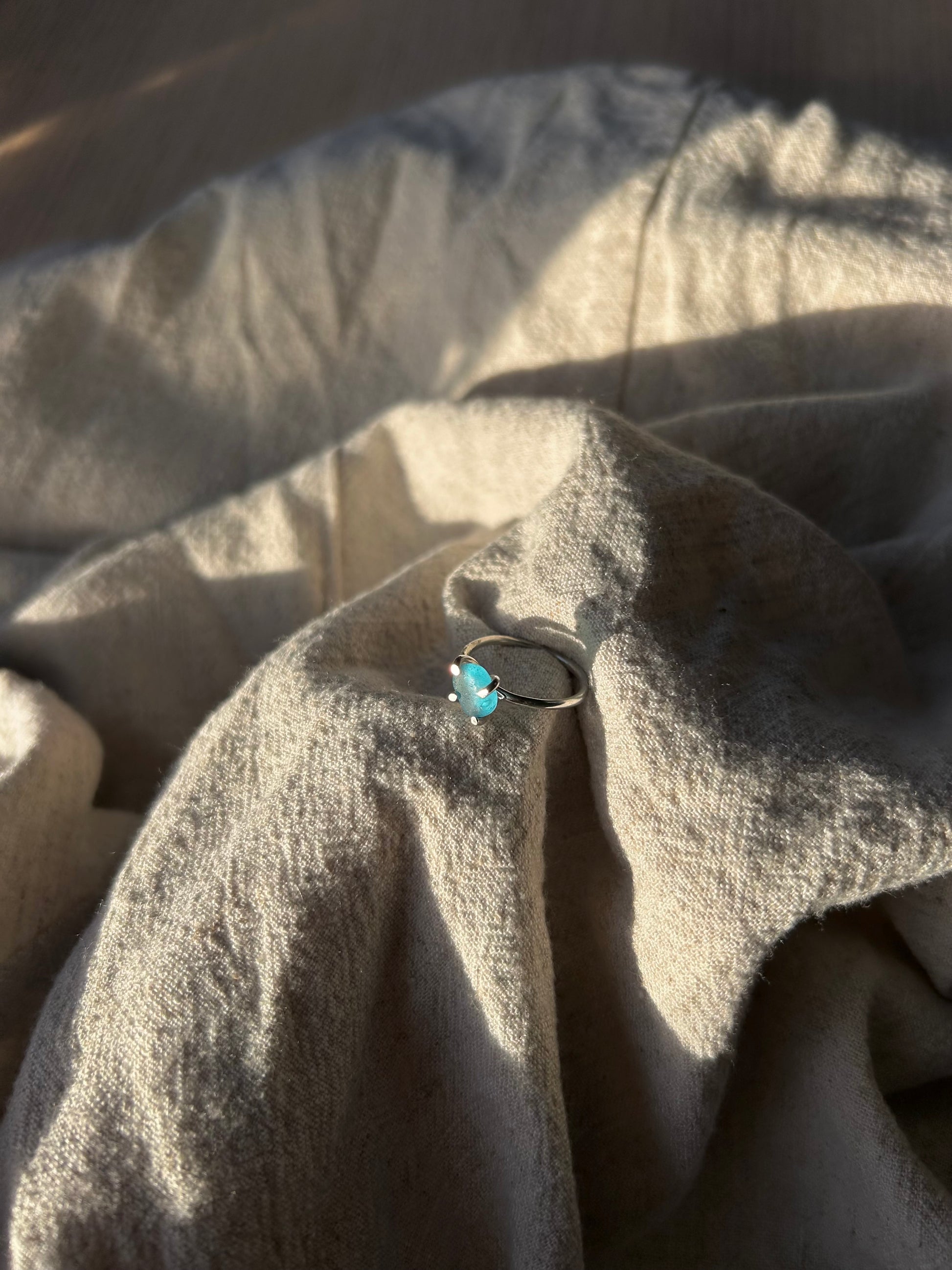 aqua seaglass ring size: M
