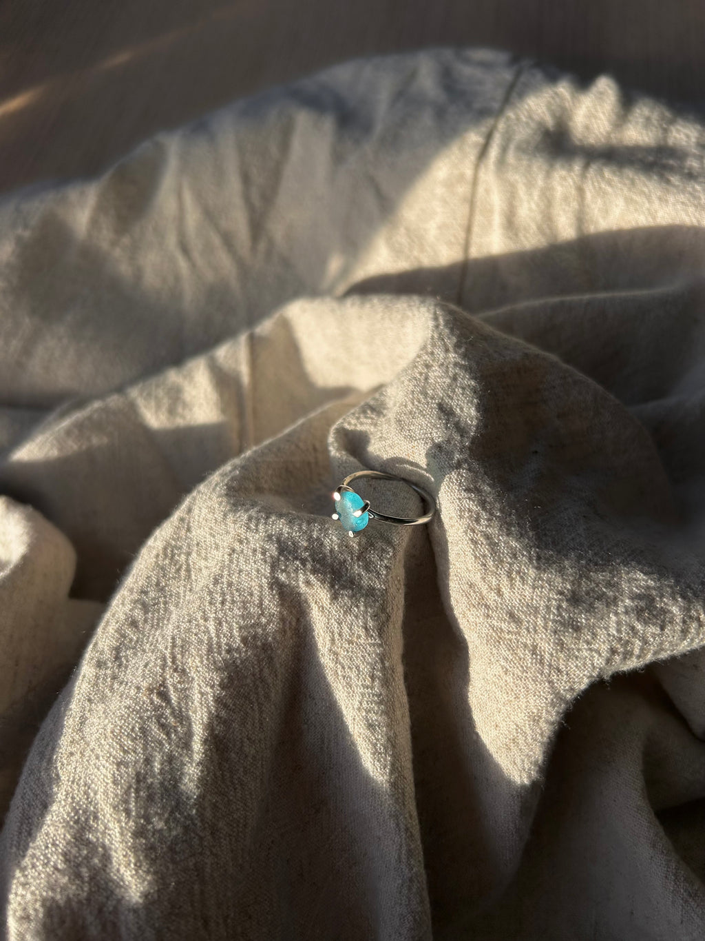 aqua seaglass ring size: M
