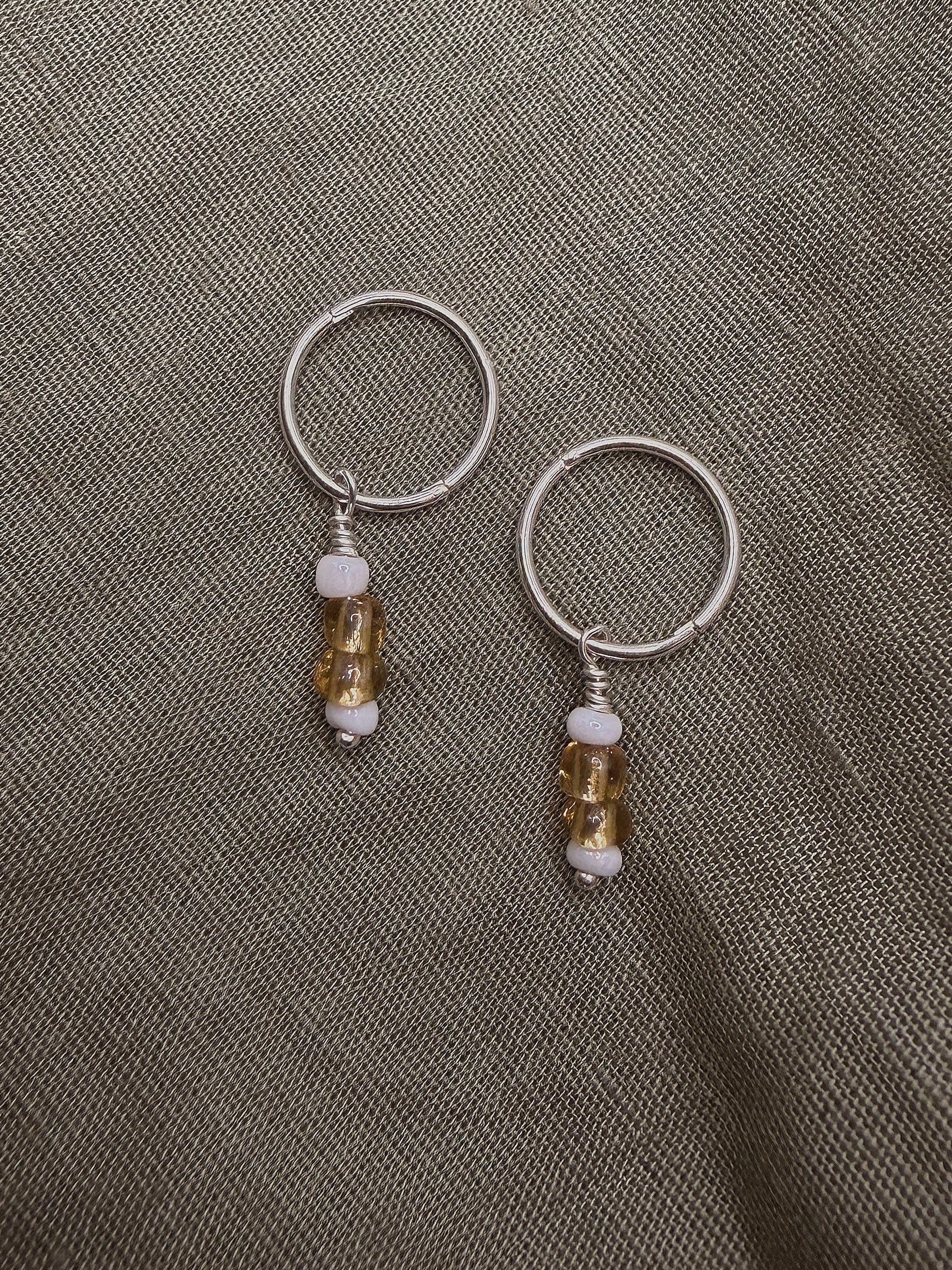 amber glass bead sleeper hoops