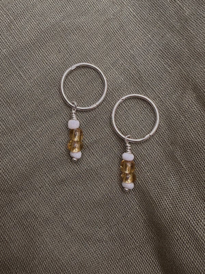 amber glass bead sleeper hoops