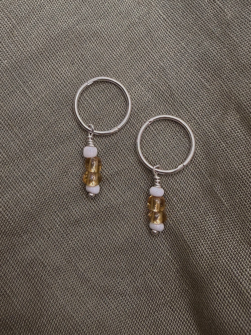 amber glass bead sleeper hoops