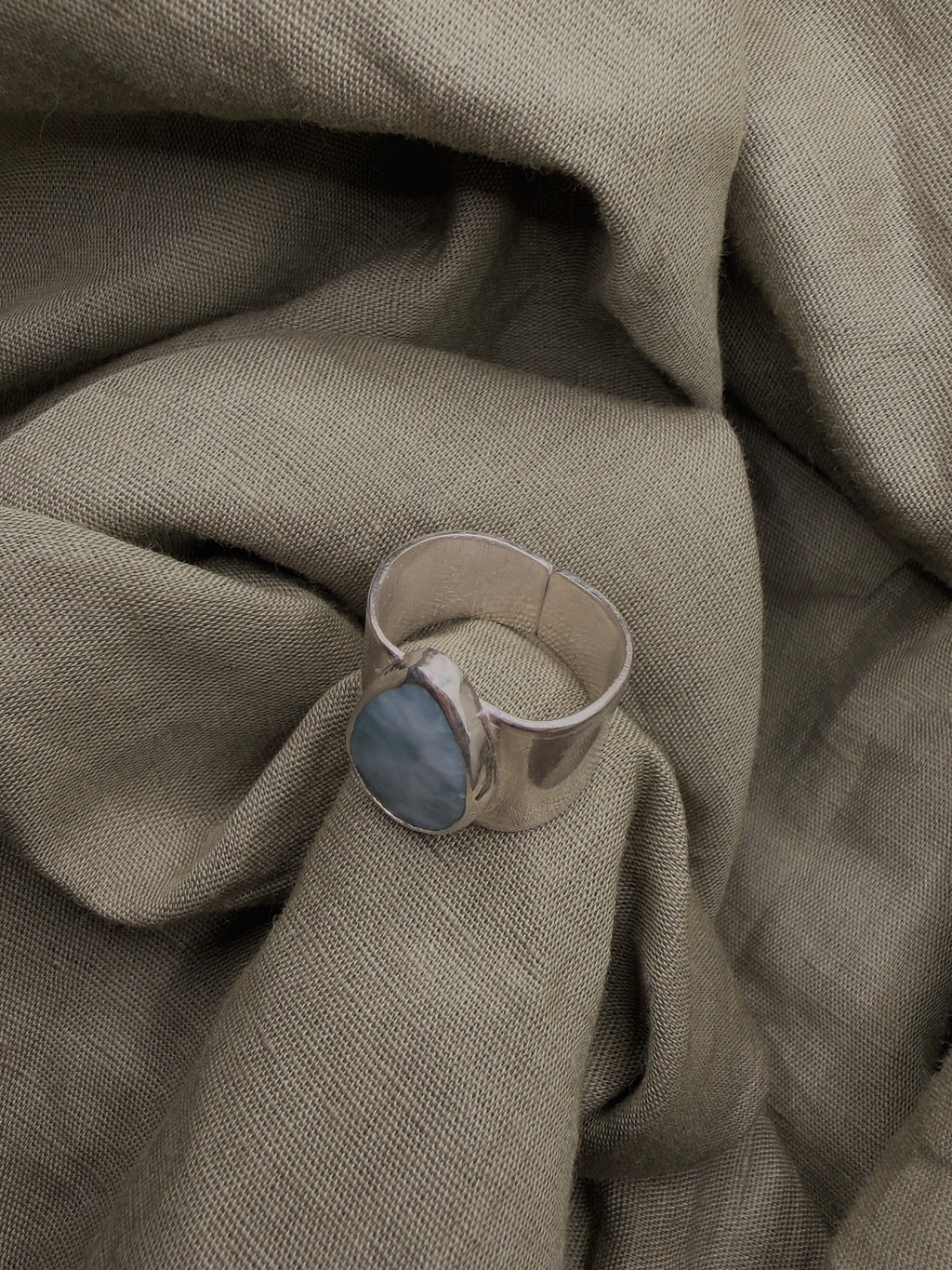 natural larimar ring (adjustable large size - U to Z)