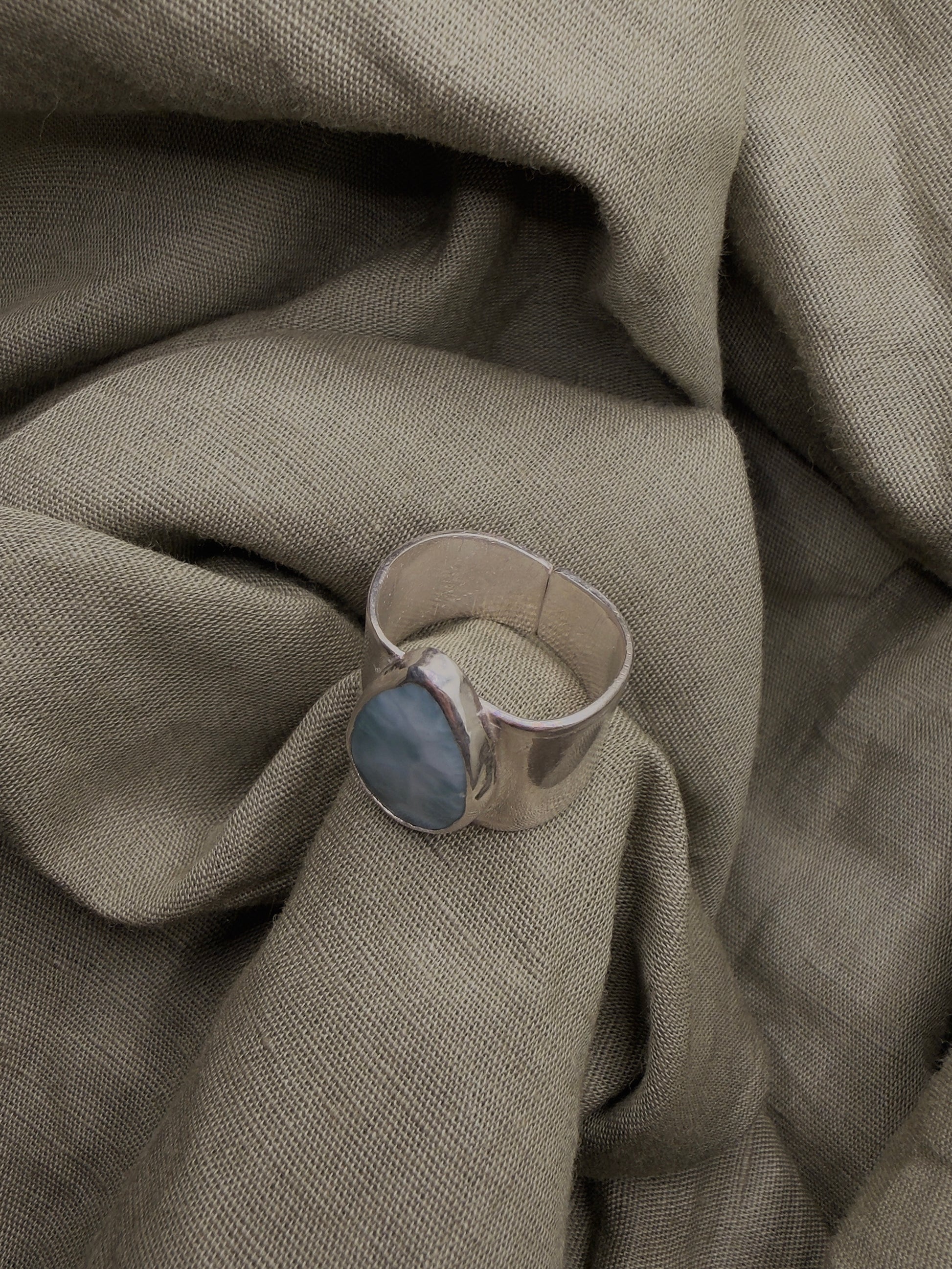 natural larimar ring (adjustable large size - U to Z)