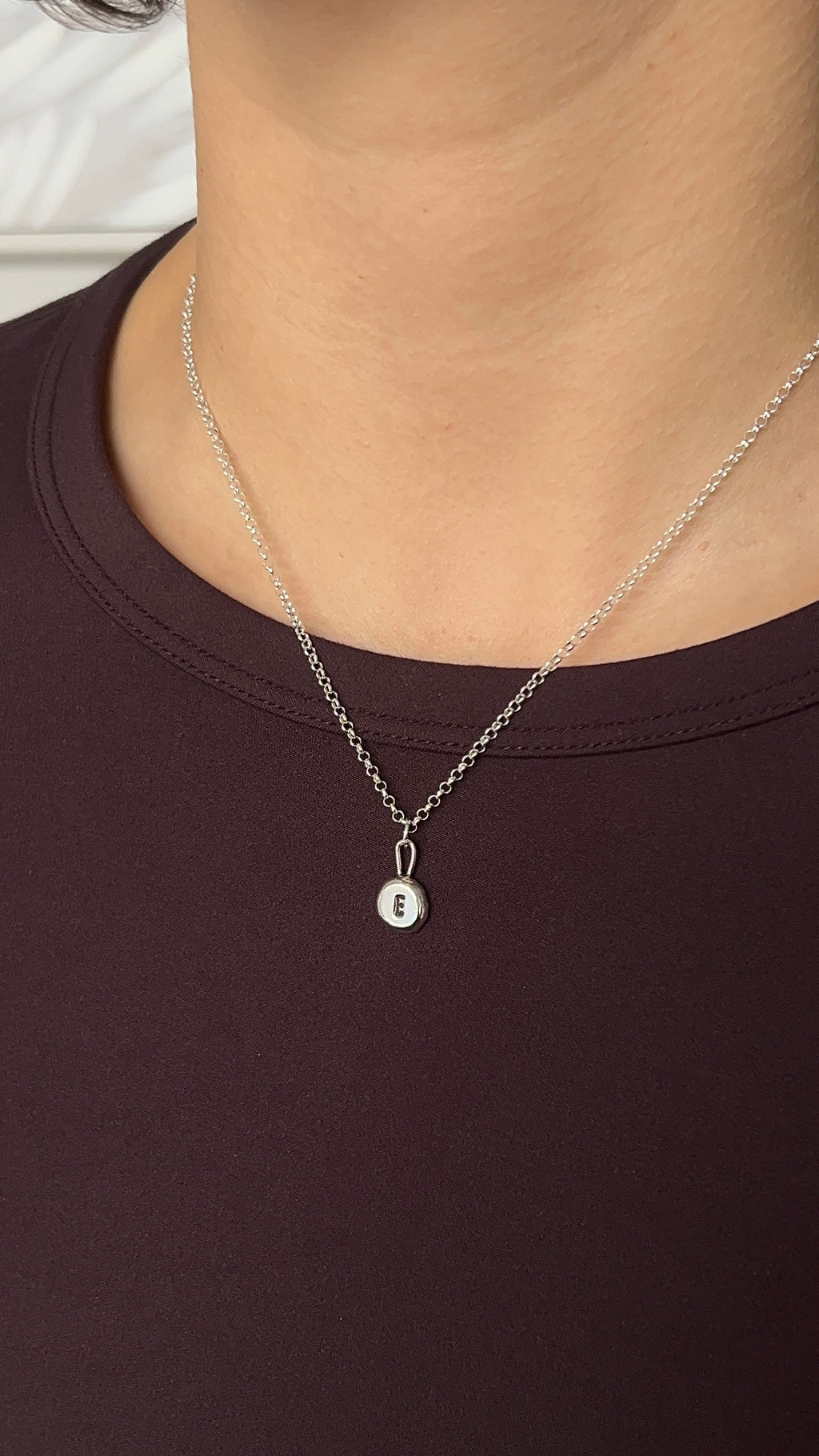 custom initial pebble necklace