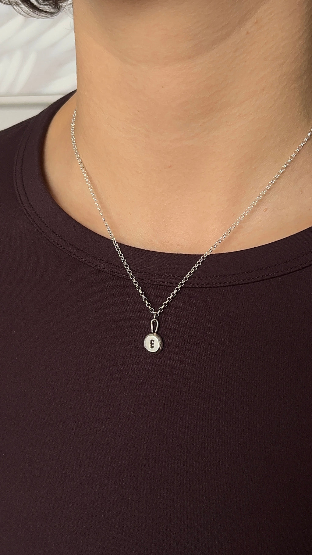 custom initial pebble necklace