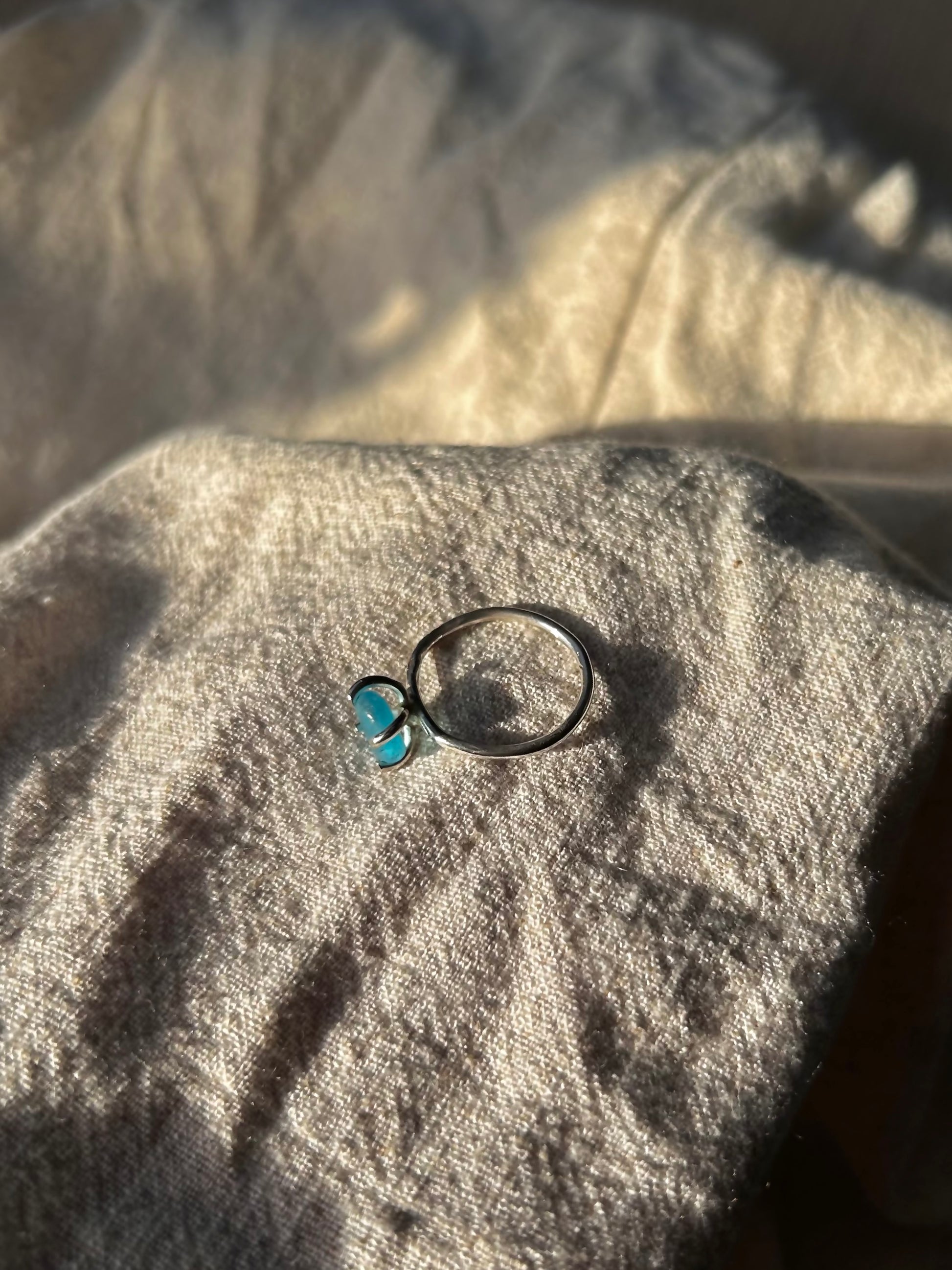 aqua seaglass ring size: M