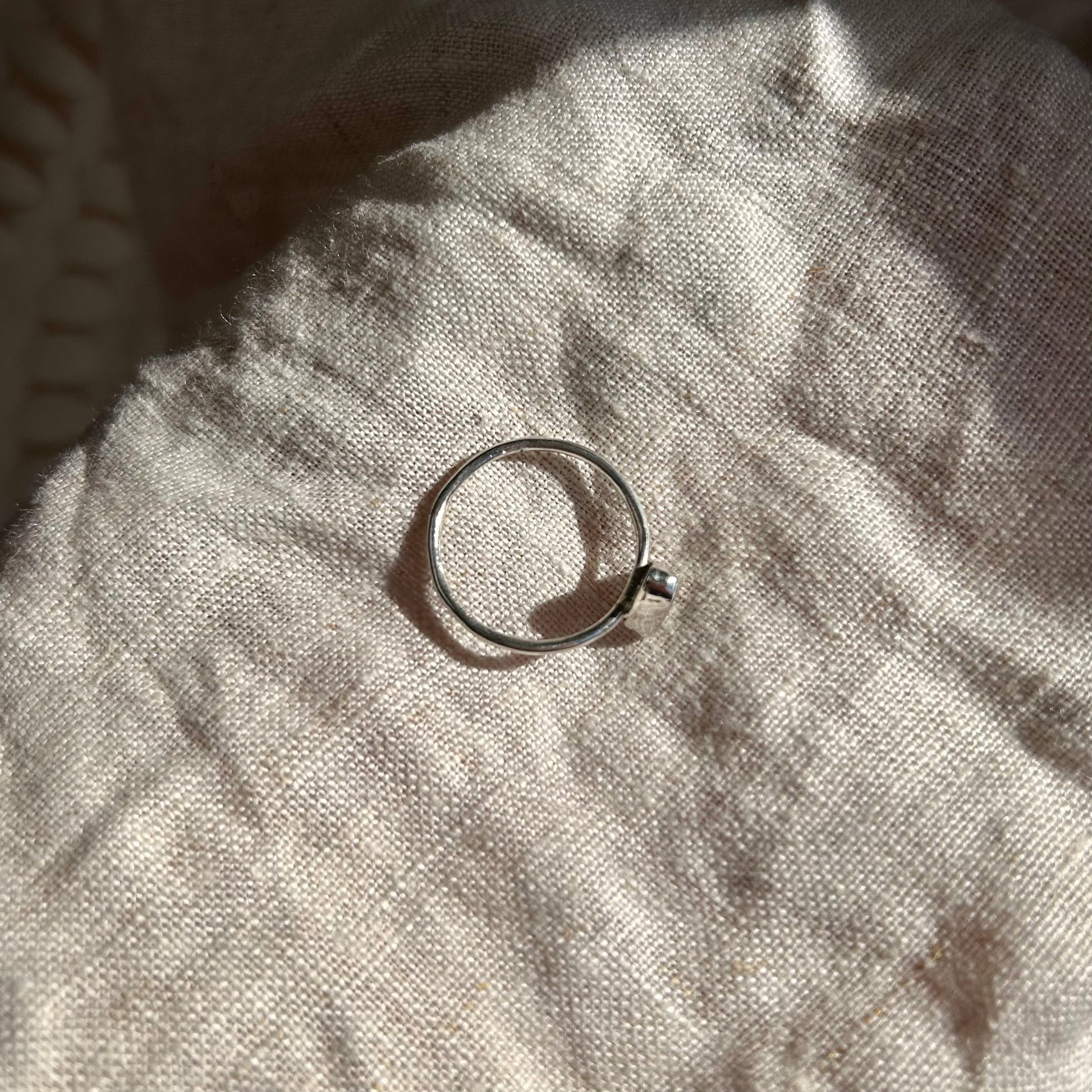 tiny green seaglass ring (AU/UK size U)