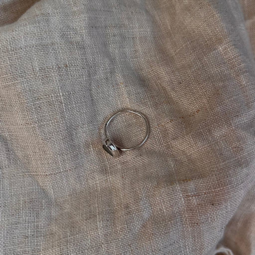 dusty blue seaglass ring (AU/UK size Q)