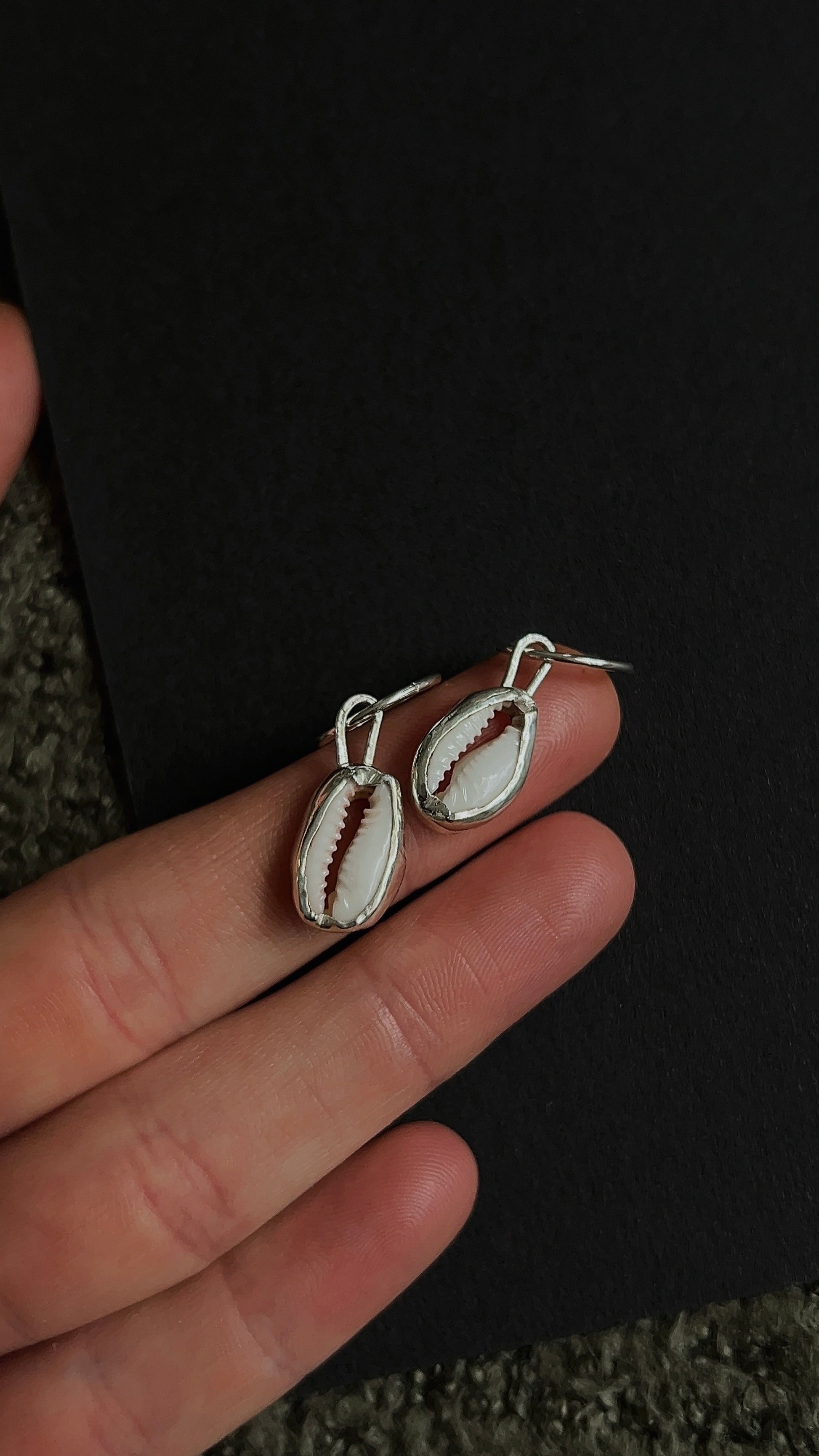 cowrie shell hoop earrings
