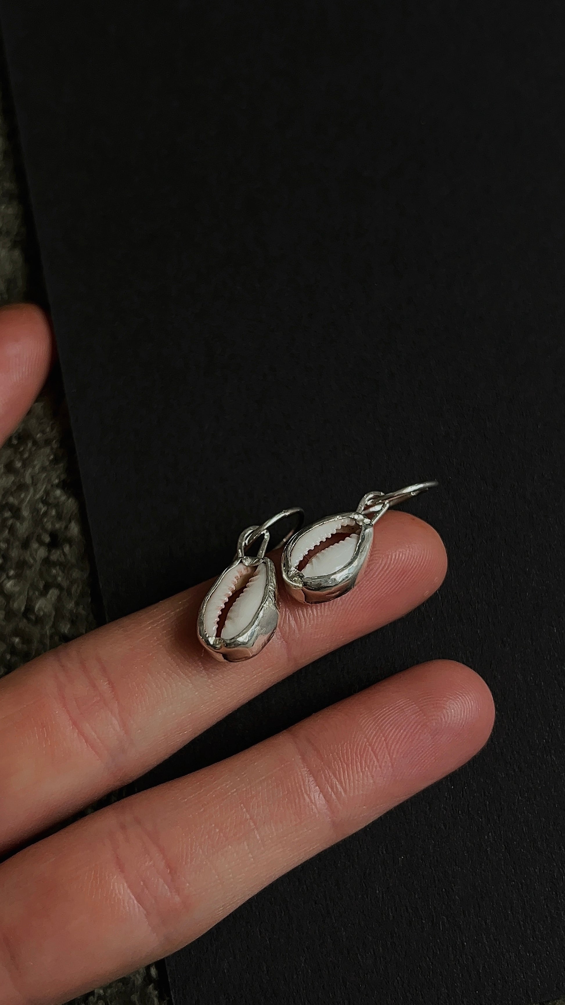 cowrie shell hoop earrings