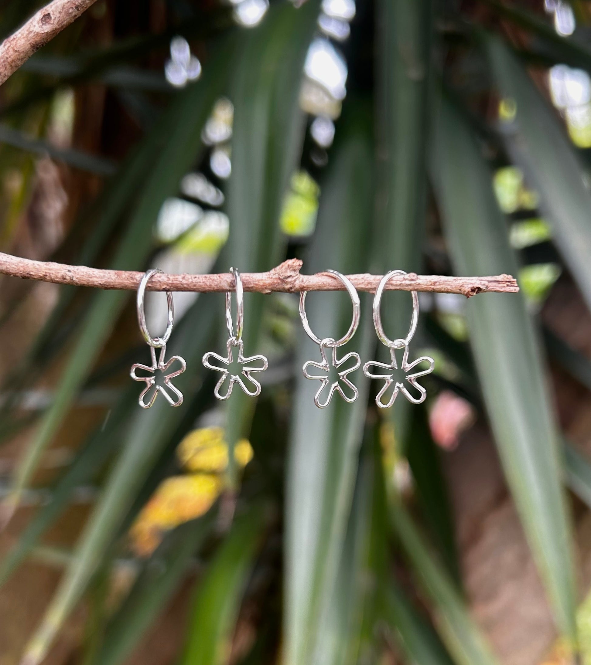 beachy flower sleeper hoops