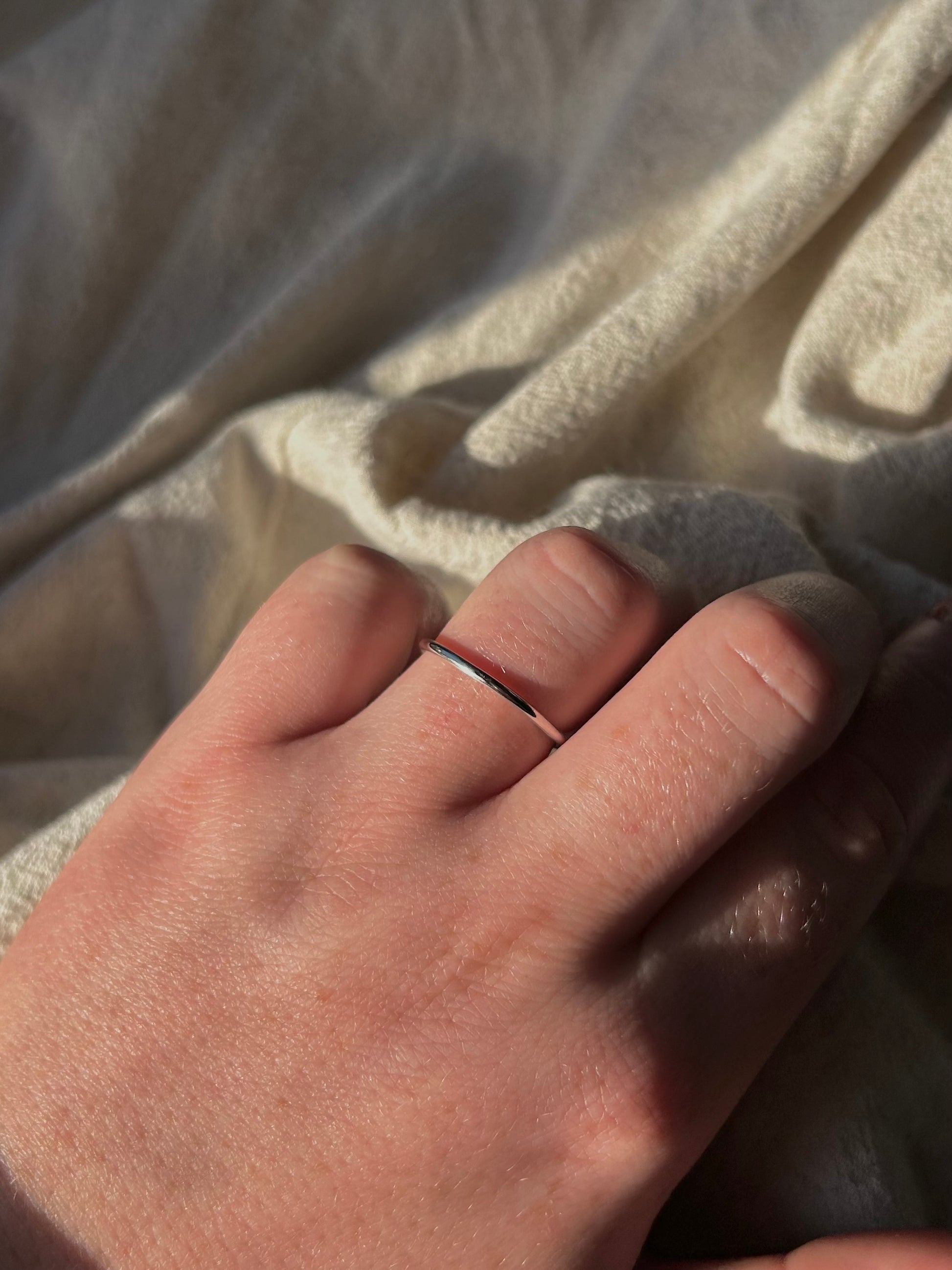 dainty staple stacker ring (size customisable)