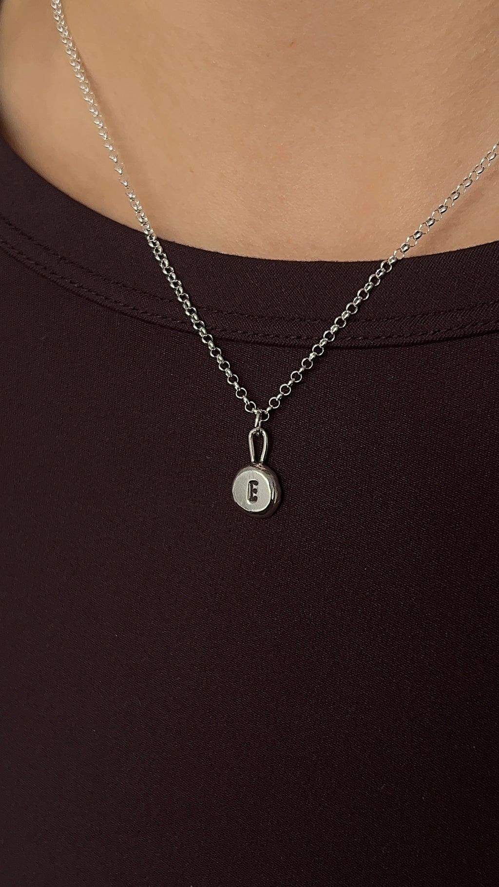 custom initial pebble necklace