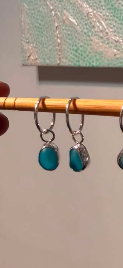 Annaliese - 1x flower + hoop, 1x pair of seaglass hoops