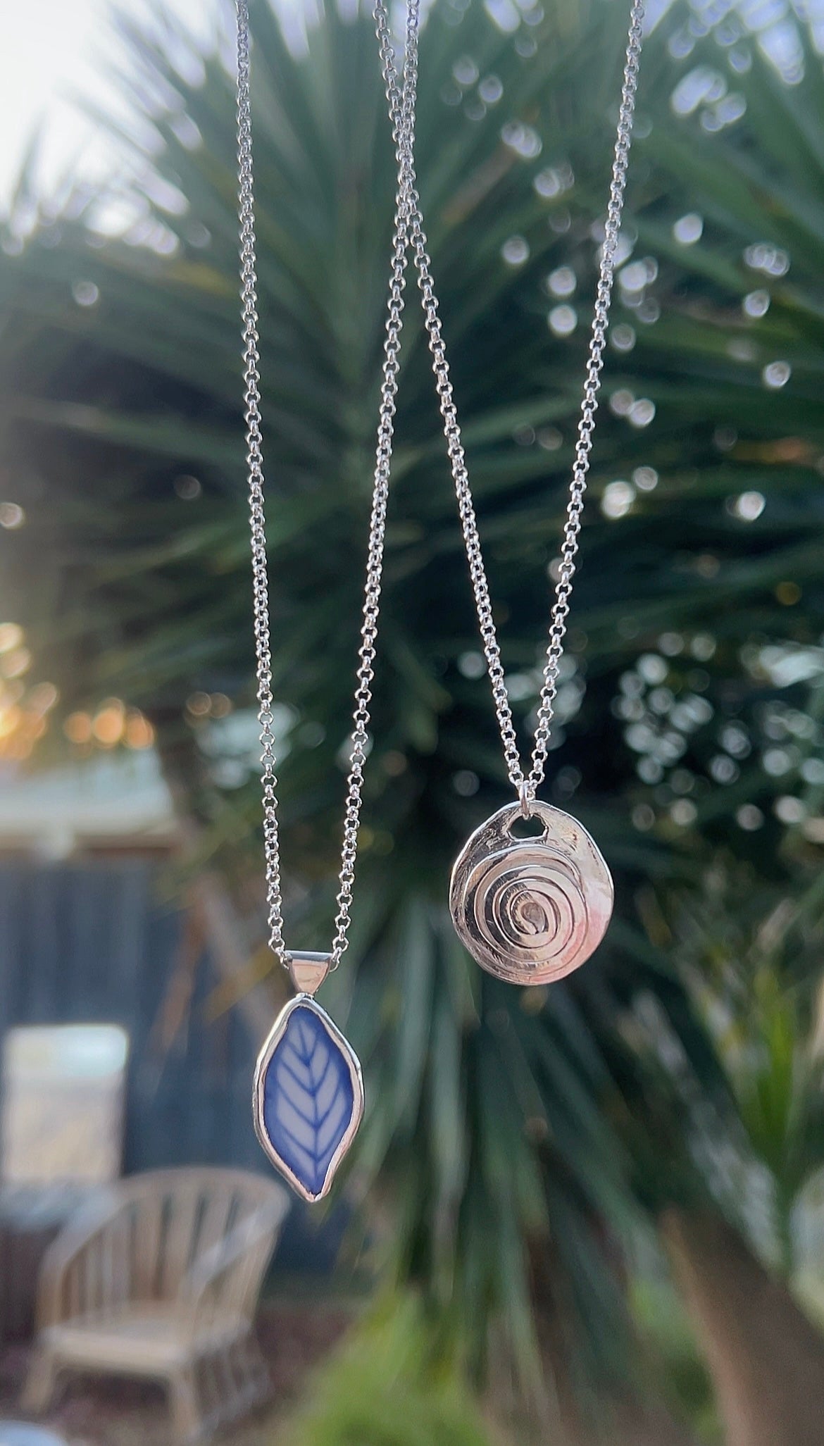 leaf ceramic necklace