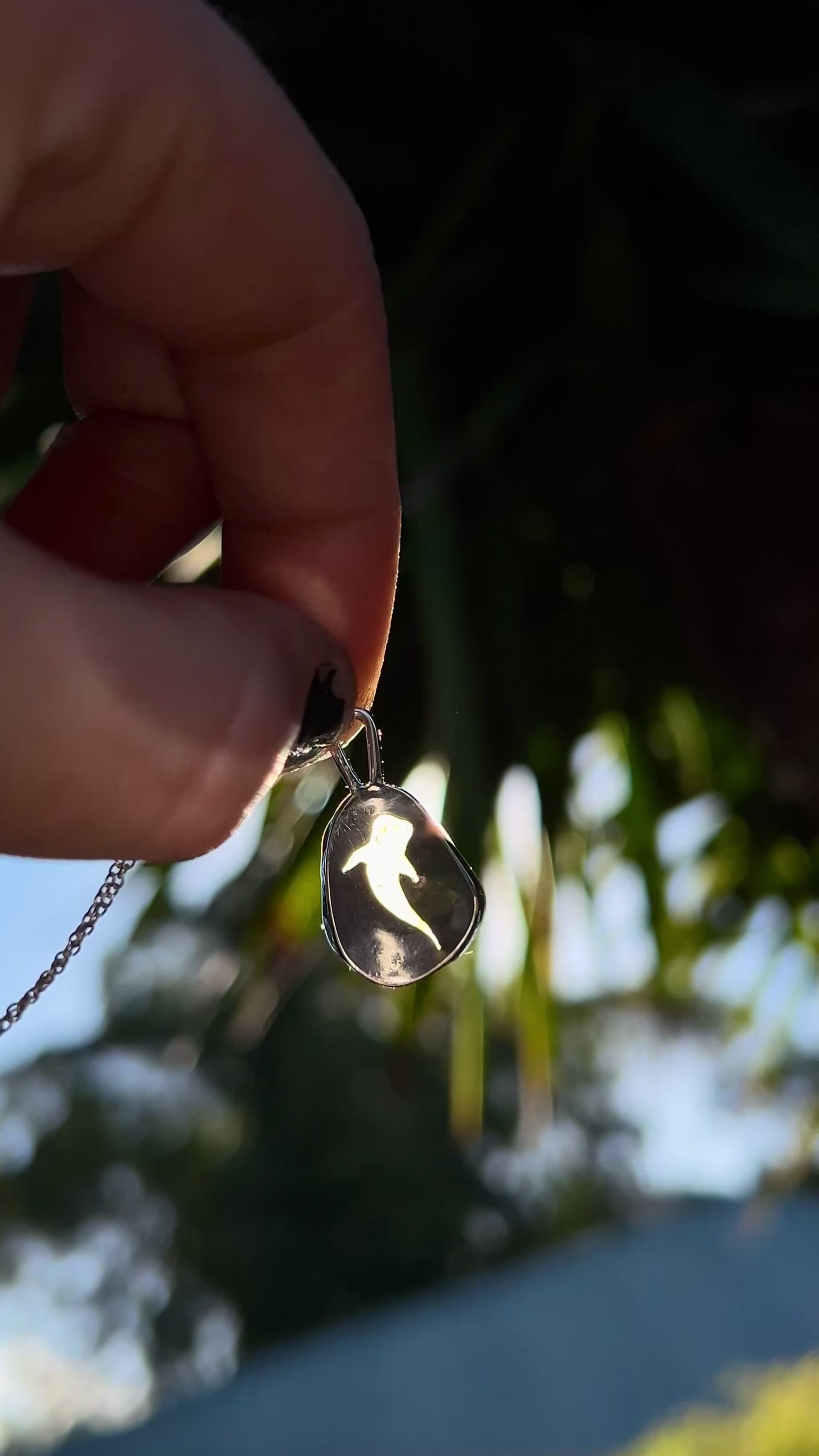 whale shark seaglass window necklace