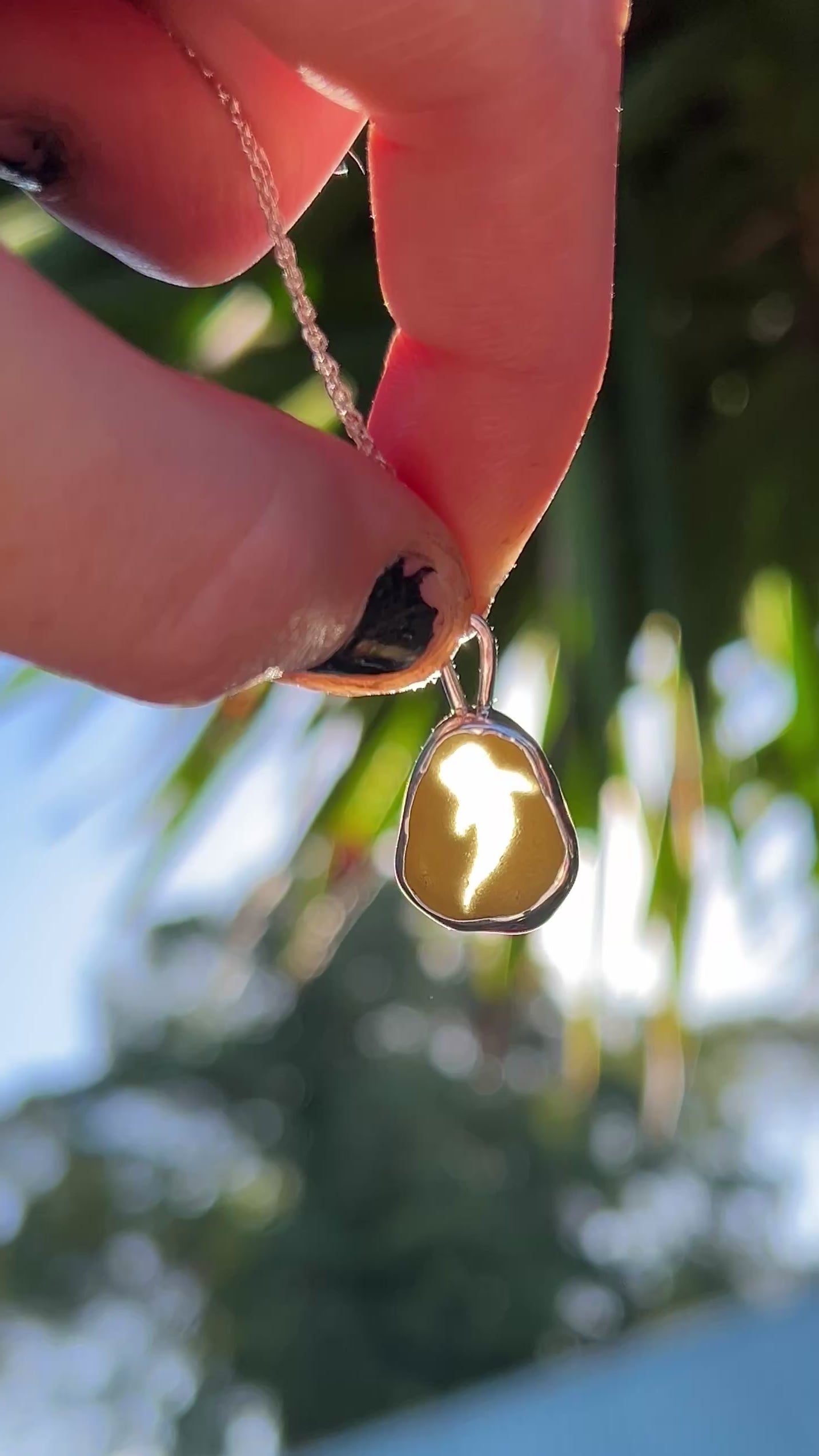 whale shark seaglass window necklace